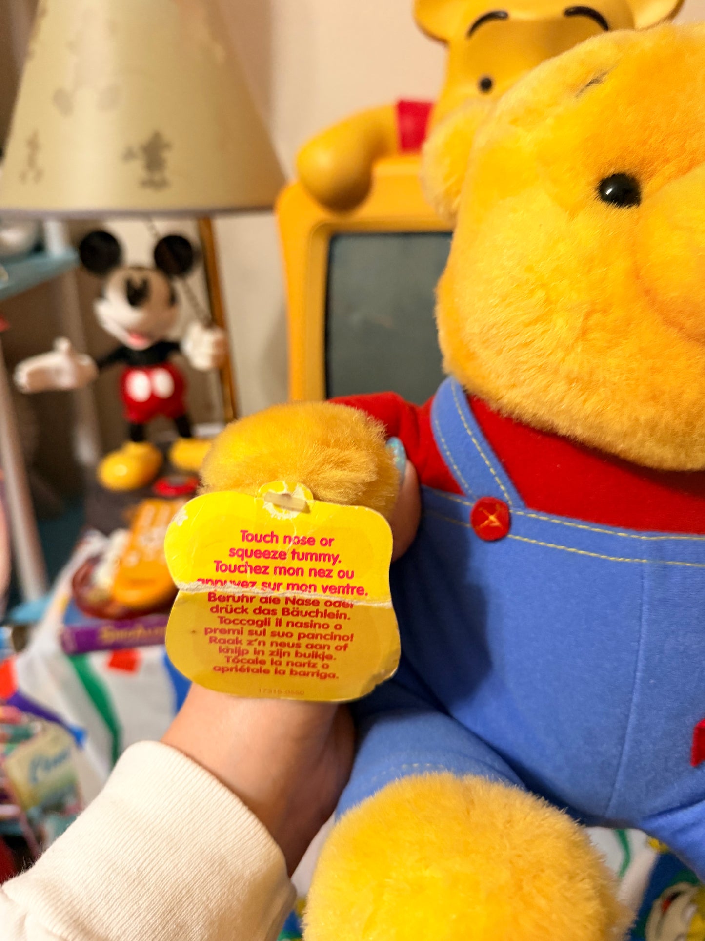 Winnie the Pooh touch my nose or squeeze my tummy 1997 interactive plush