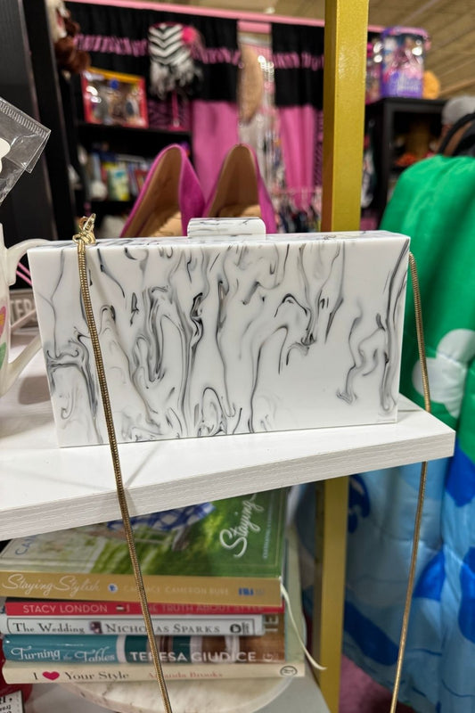 MARBLE CLUTCH HANDBAG*