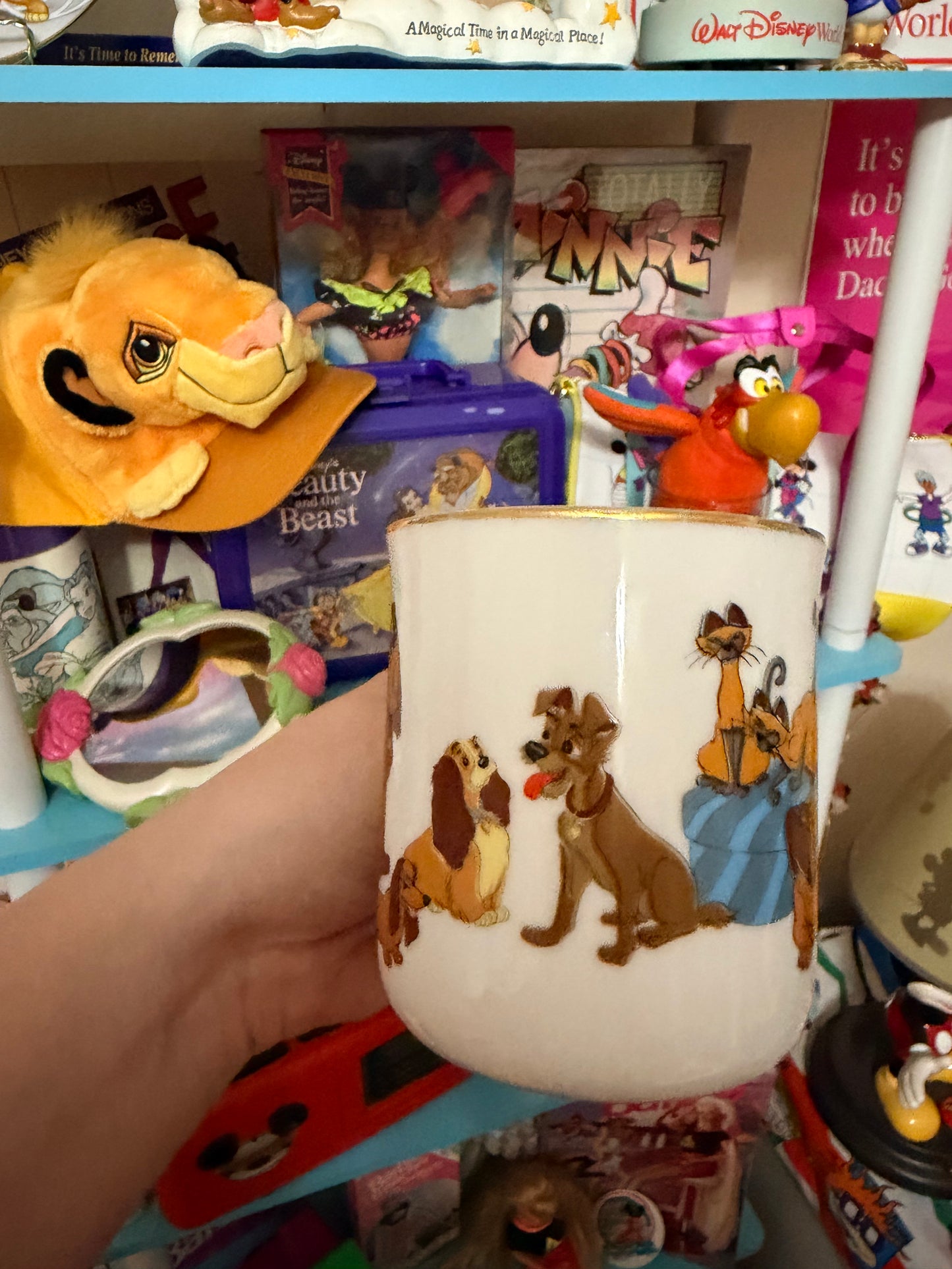 Lady and the Tramp gold trim mug