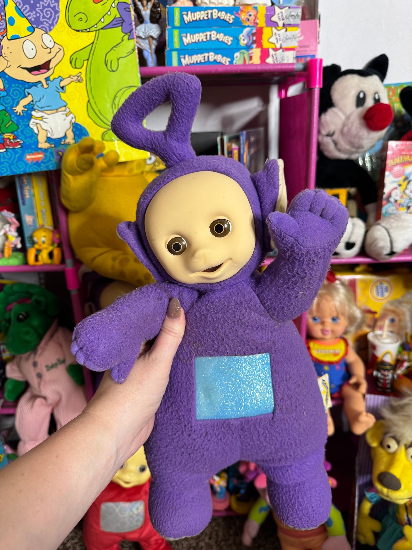 VTG Teletubbies 1998 Plush 17" Playskool Tinky Winky WORKS Talking NEW Purple