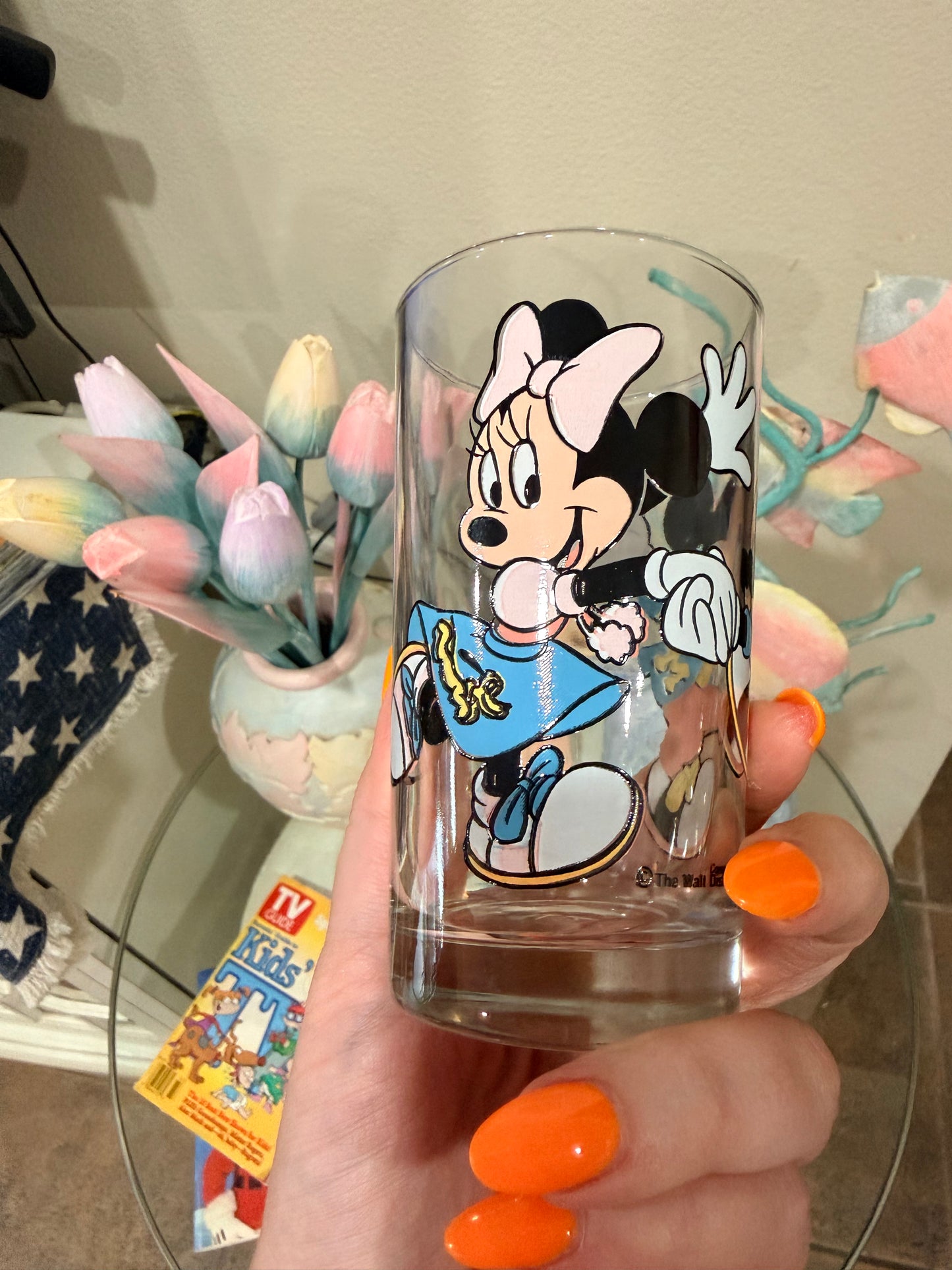 Doo-Wop Mickey and Minnie glass