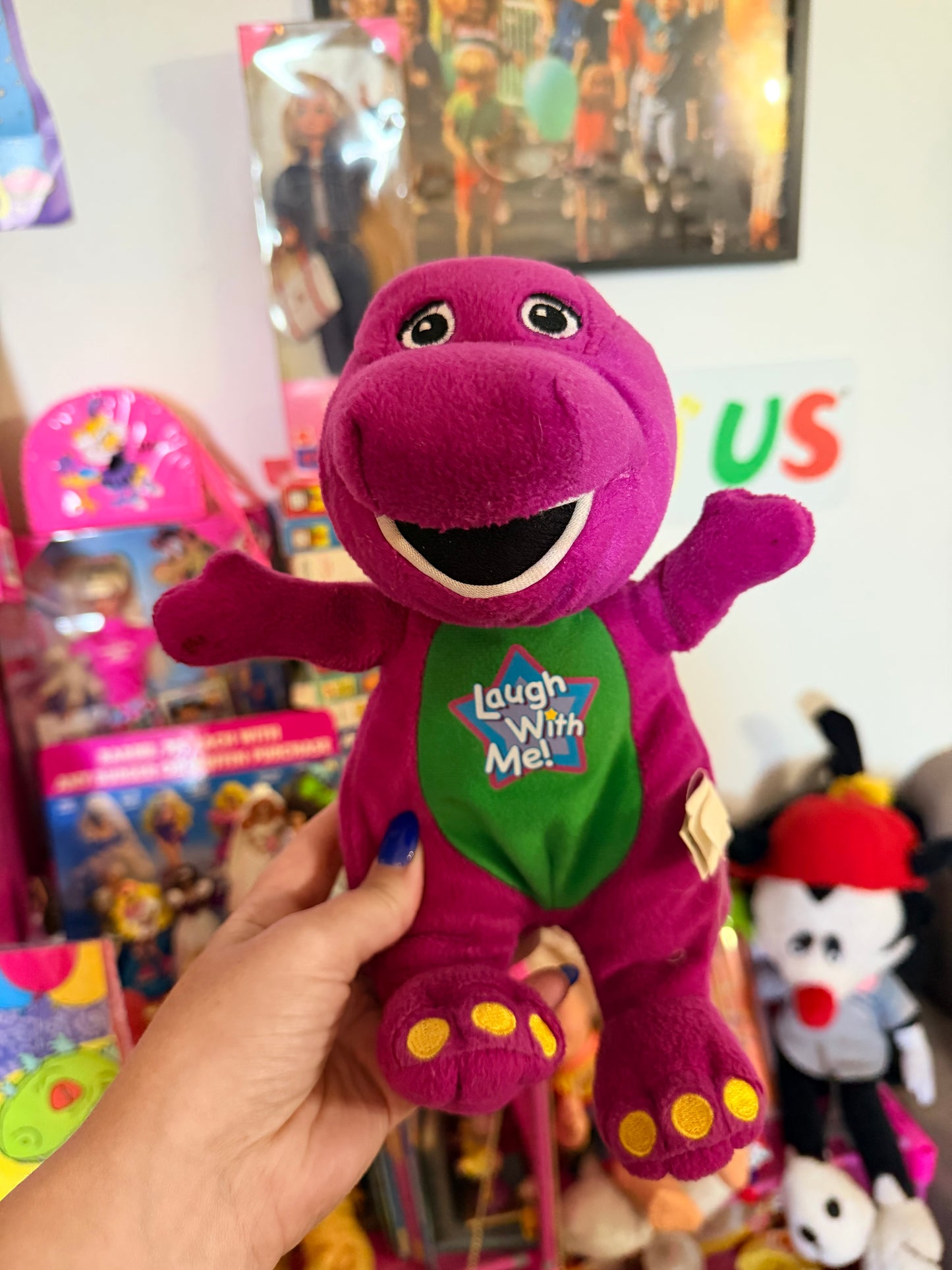 Laugh with Me Barney plush