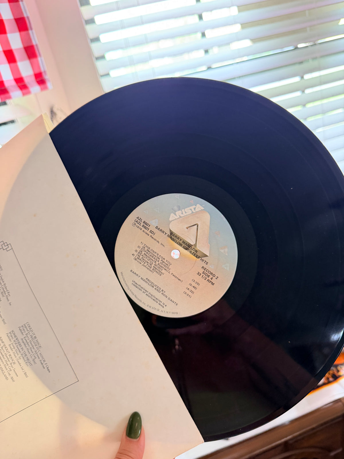 Barry Manilow greatest hits vinyl record