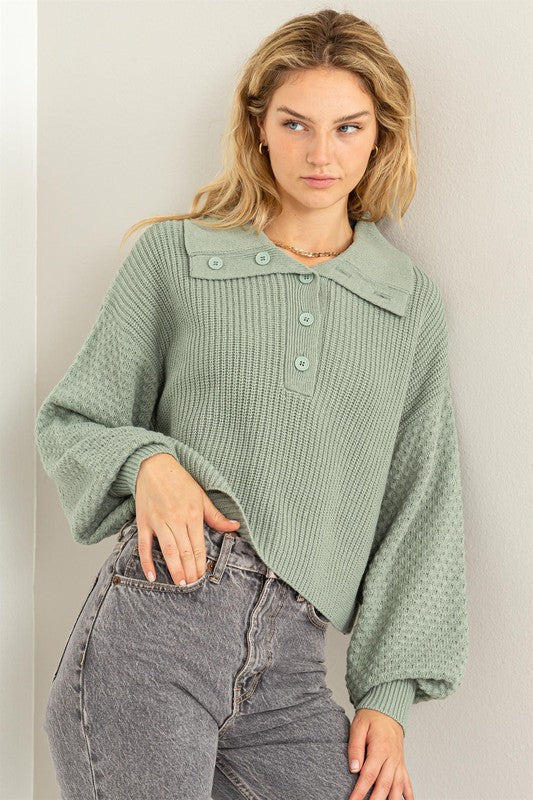 SNAP TO STYLE SWEATER