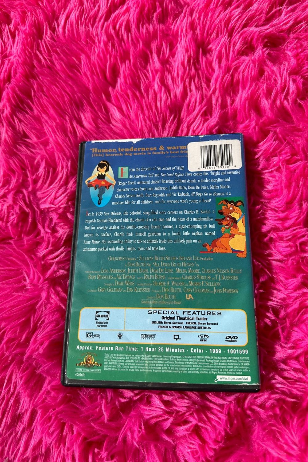 1989 ALL DOGS GO TO HEAVEN DVD*
