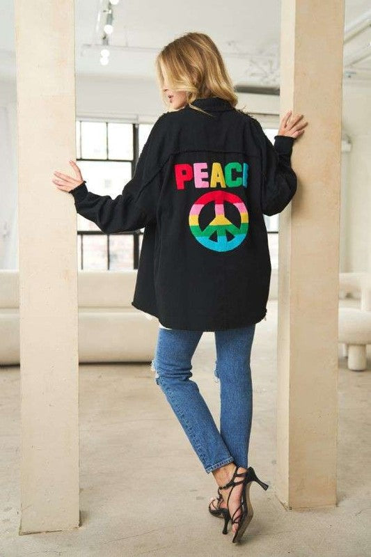 GIVE PEACE A CHANCE BUTTON UP SHIRT
