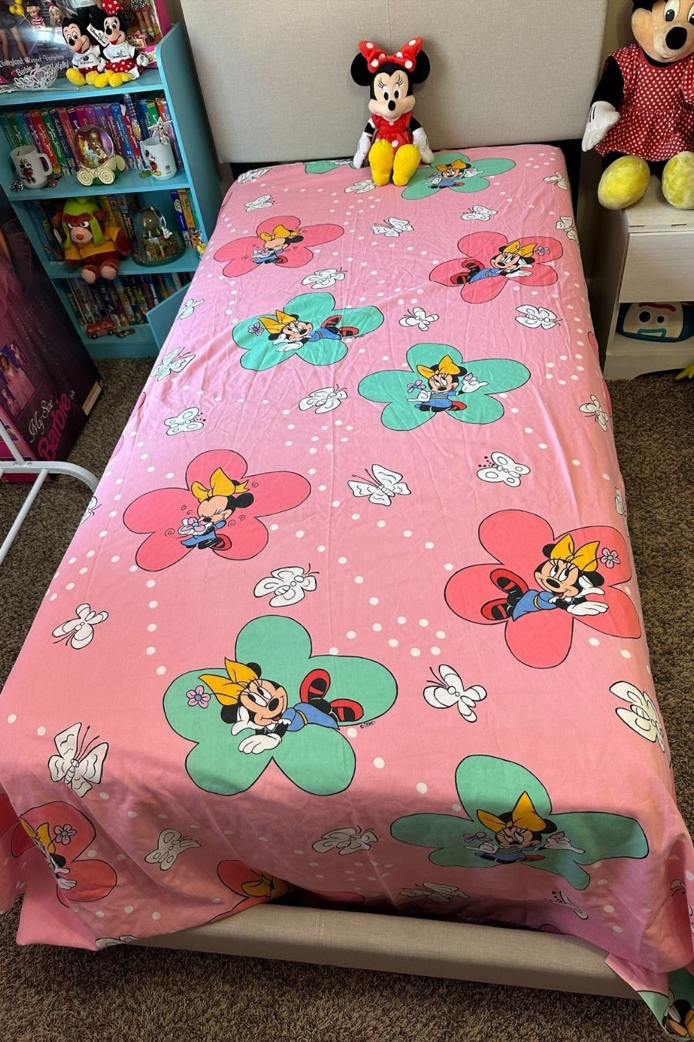 VINTAGE PINK MINNIE FULL SIZE FLAT SHEET*