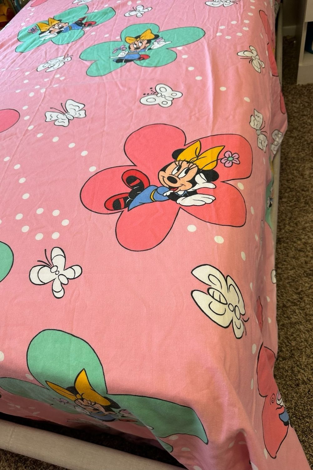 VINTAGE PINK MINNIE FULL SIZE FLAT SHEET*