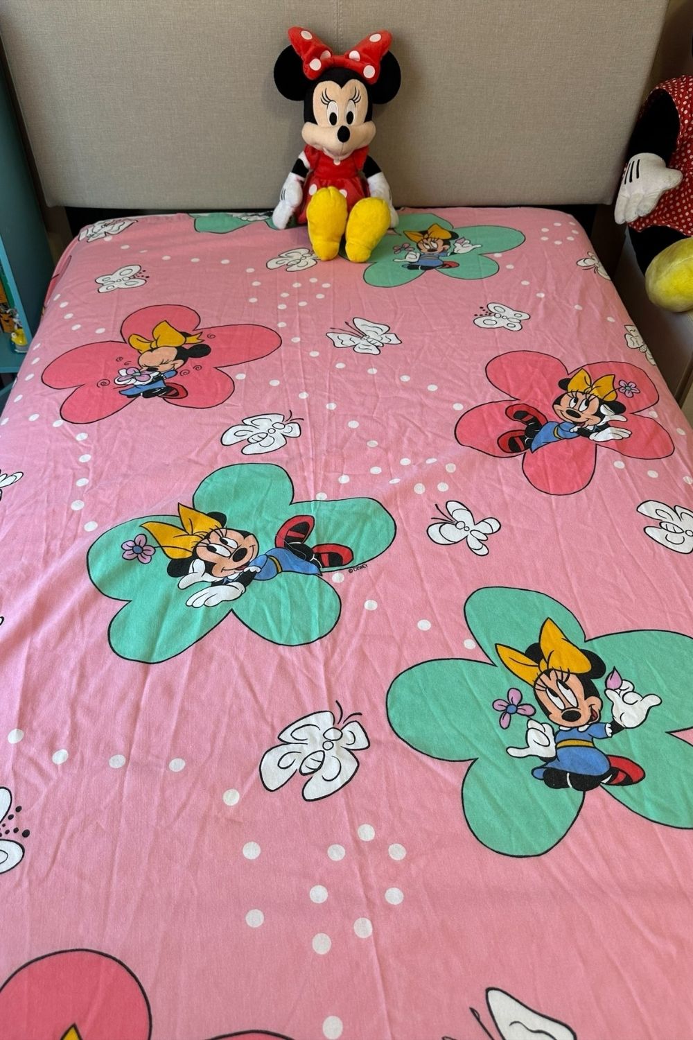 VINTAGE PINK MINNIE FULL SIZE FLAT SHEET*