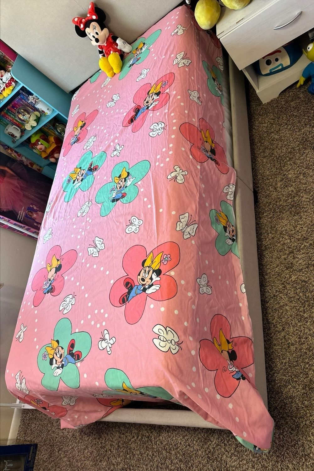 VINTAGE PINK MINNIE FULL SIZE FLAT SHEET*