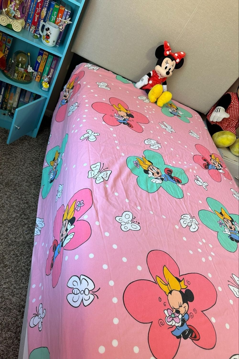 VINTAGE PINK MINNIE FULL SIZE FLAT SHEET*