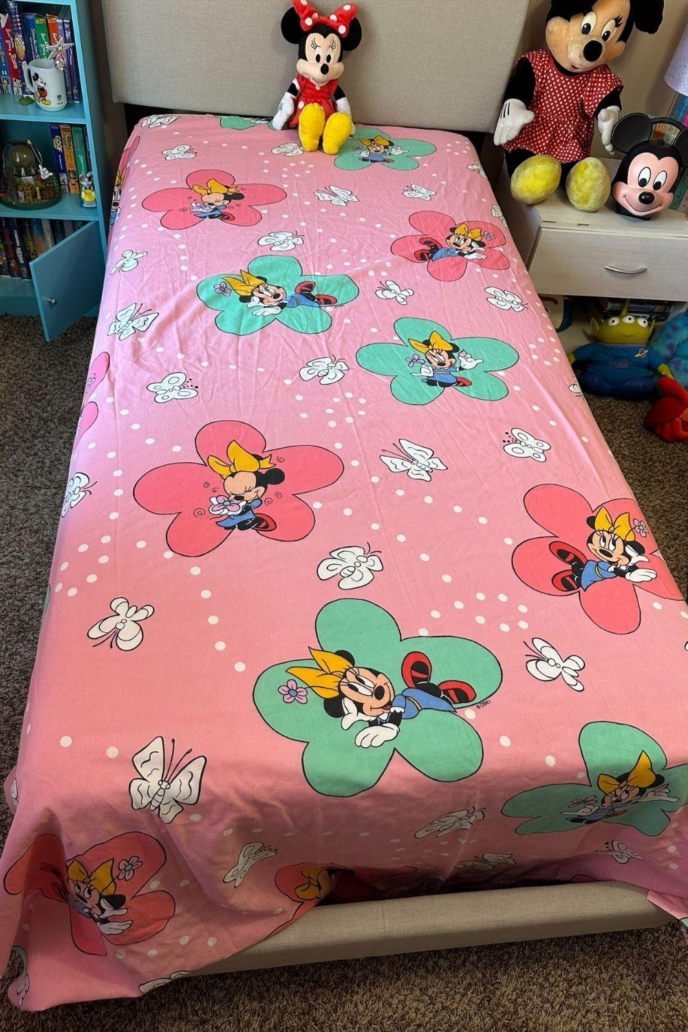 VINTAGE PINK MINNIE FULL SIZE FLAT SHEET*