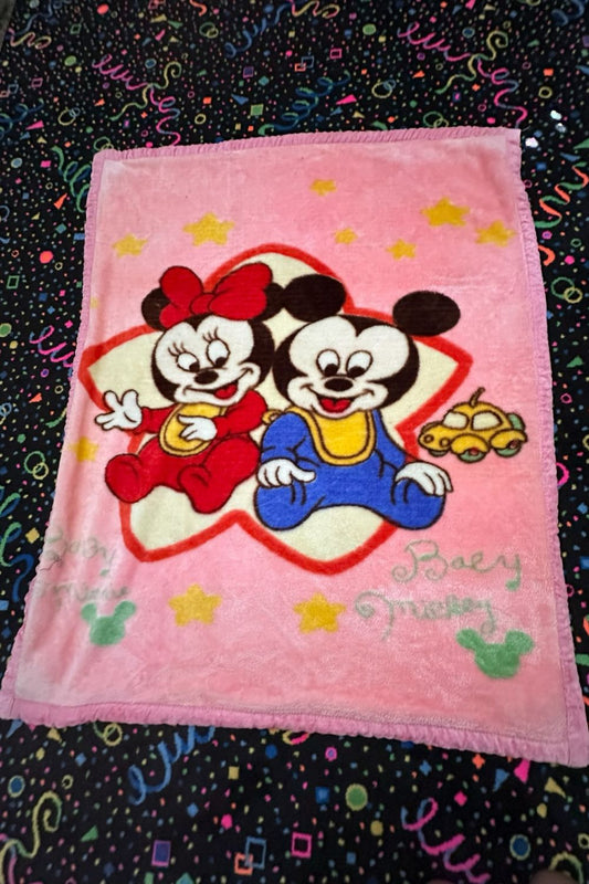 DOUBLE SIDED BABY MICKEY AND MINNIE/TEDDY BLANKET*