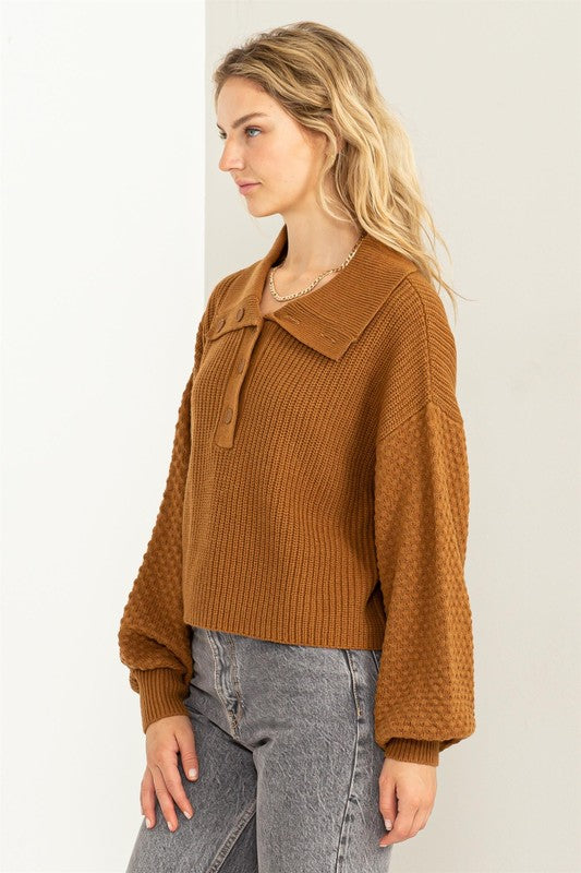 SNAP TO STYLE SWEATER