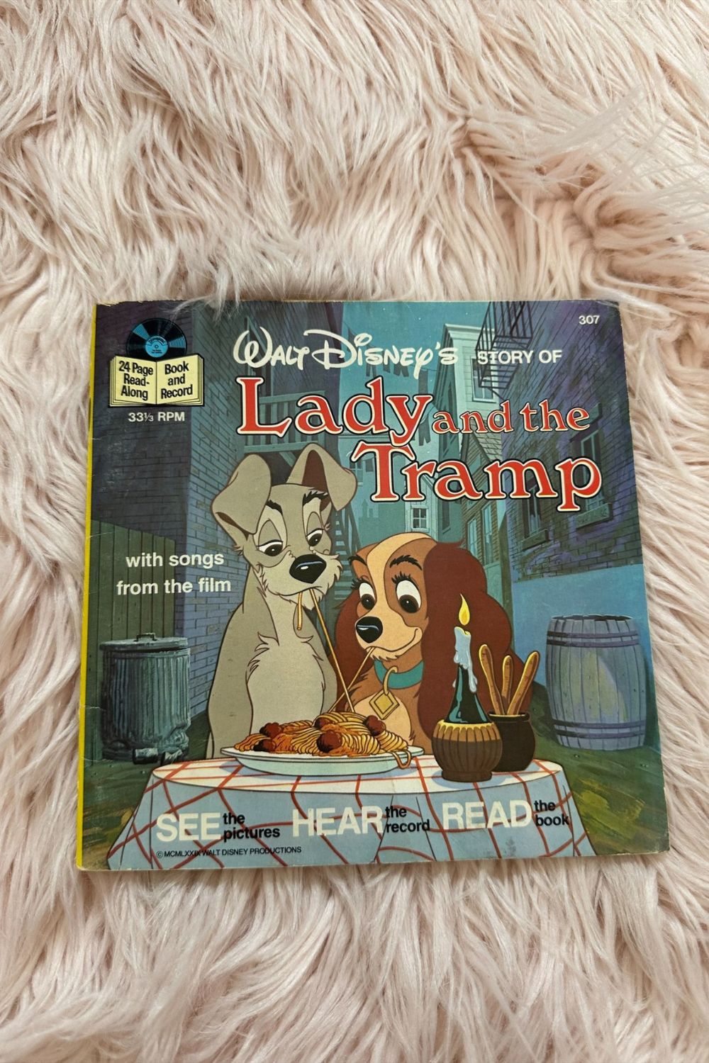 VINTAGE 1979 "LADY AND THE TRAMP" SEE HEAR READ BOOK*