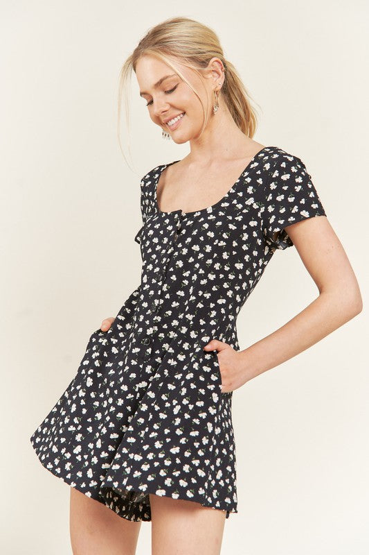 FLOWER POWER ONE-PIECE DRESS - CURVY