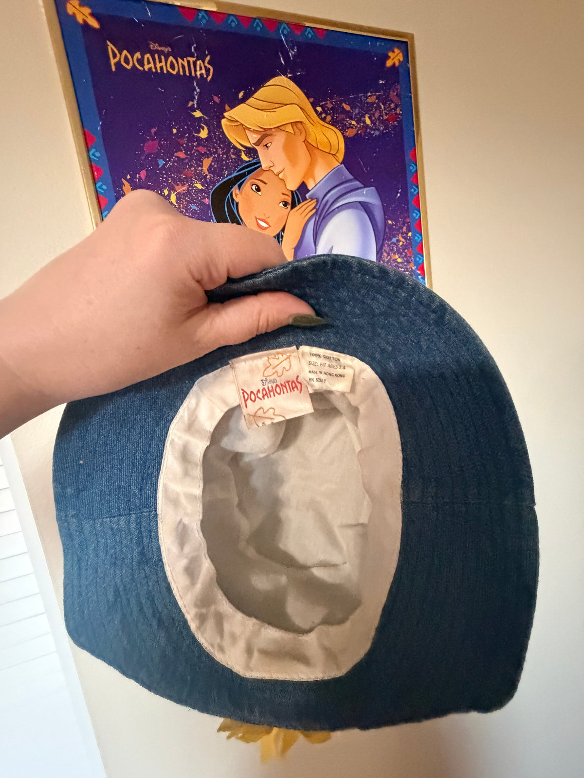 Rare vintage Pocahontas denim with flower 90’s bucket hat - toddlers/kids