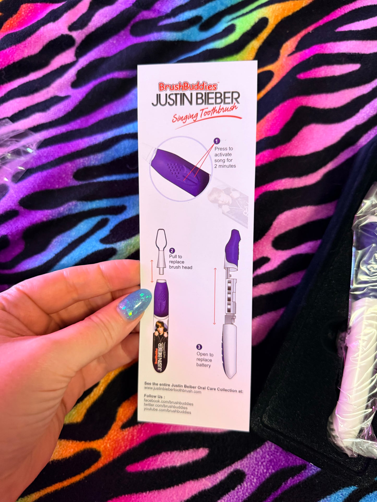 Brush Buddies Justin Beiber singing toothbrush