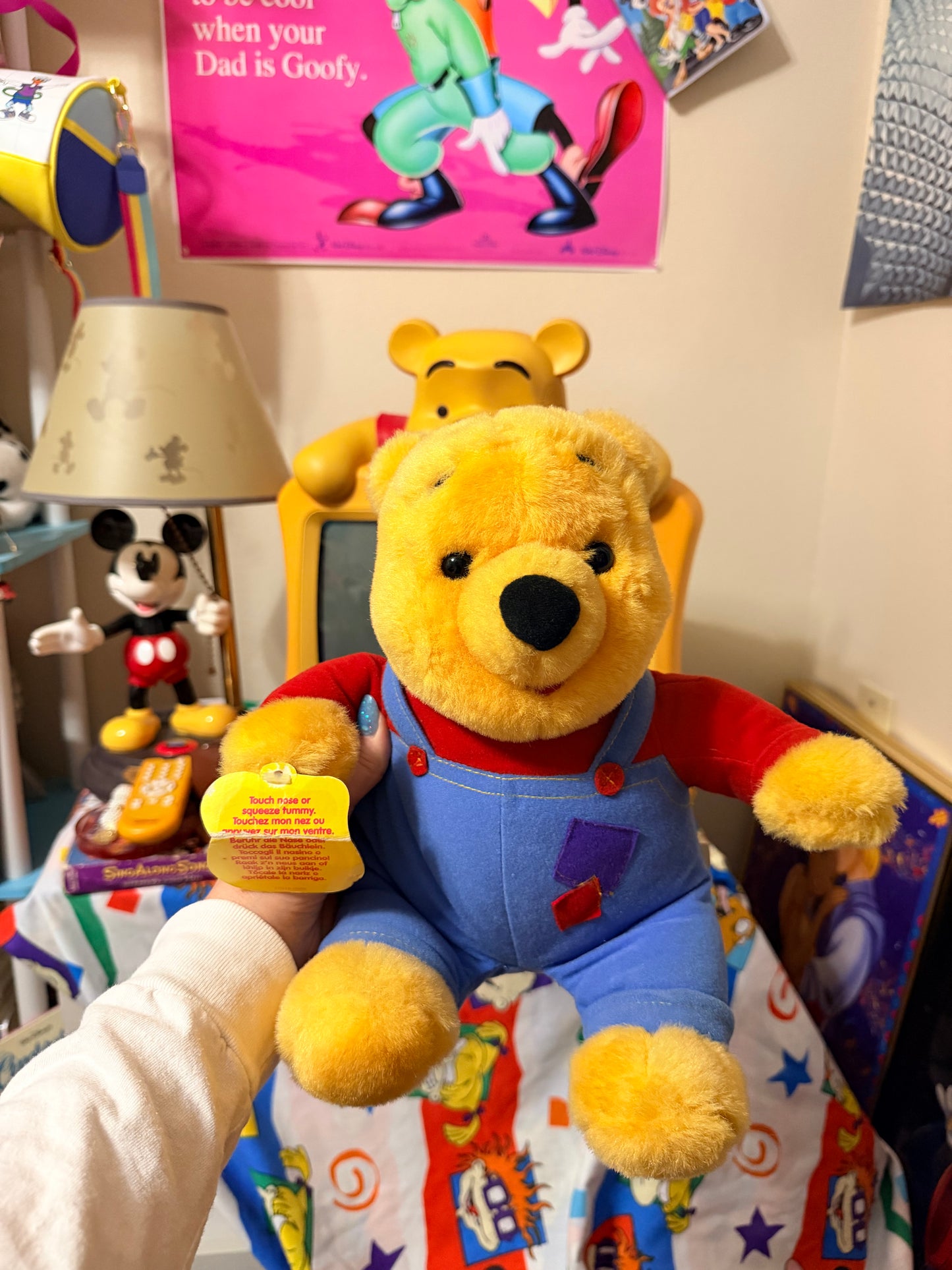 Winnie the Pooh touch my nose or squeeze my tummy 1997 interactive plush