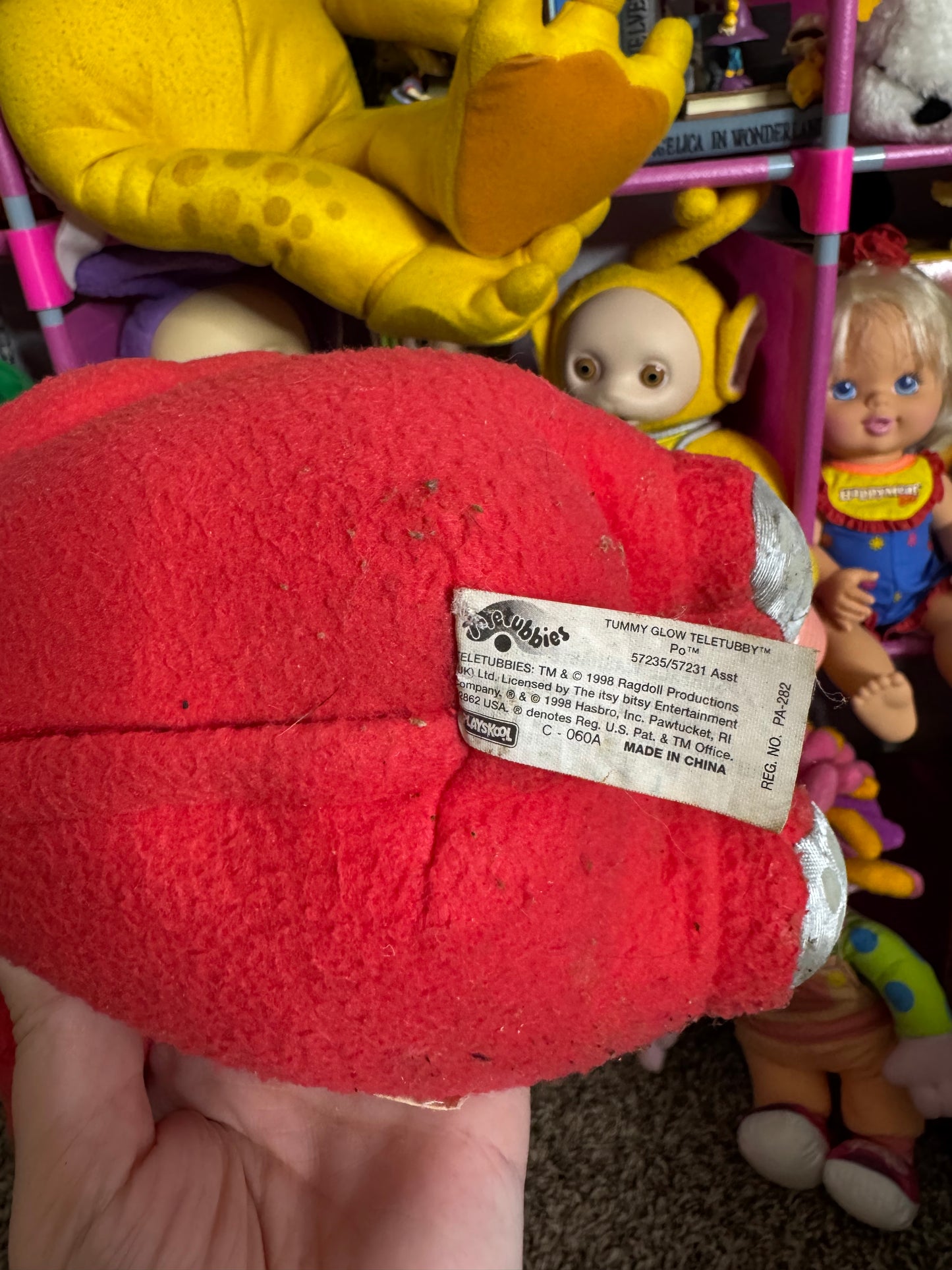 1998 PO TELETUBBIES TUMMY GLOW PLUSH - WORKING