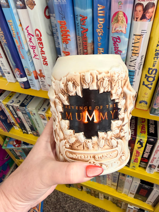Universal Studios revenge of the Mummy souvenir Stein