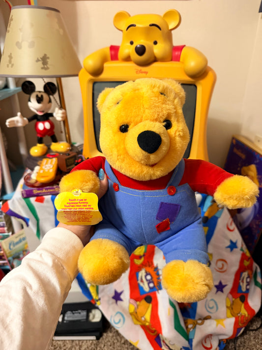 Winnie the Pooh touch my nose or squeeze my tummy 1997 interactive plush