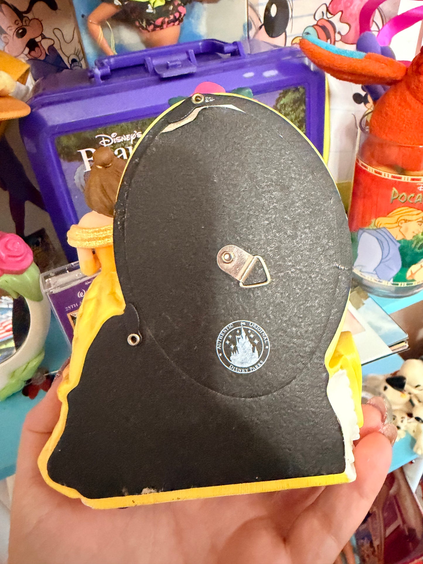 Beauty and the beast belle photo frame with globe