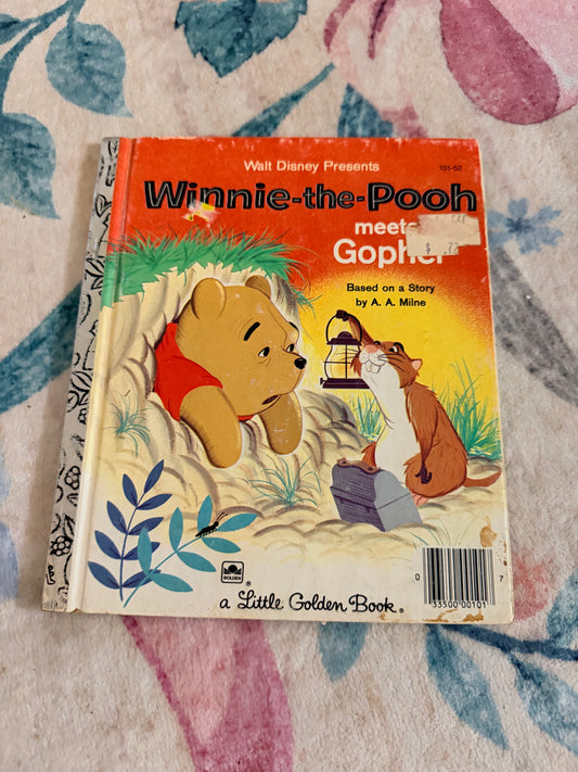 Winnie the Pooh meets gopher Goldenbook