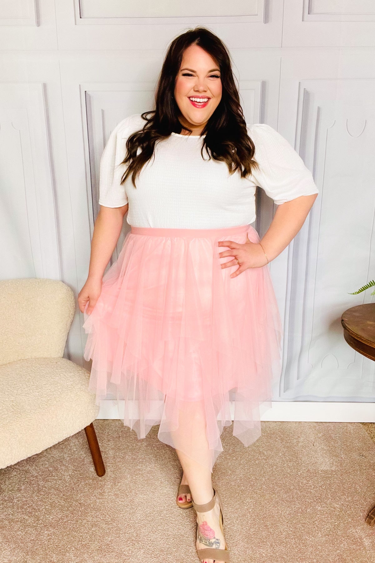 PINK LEMONADE DREAM MIDI SKIRT