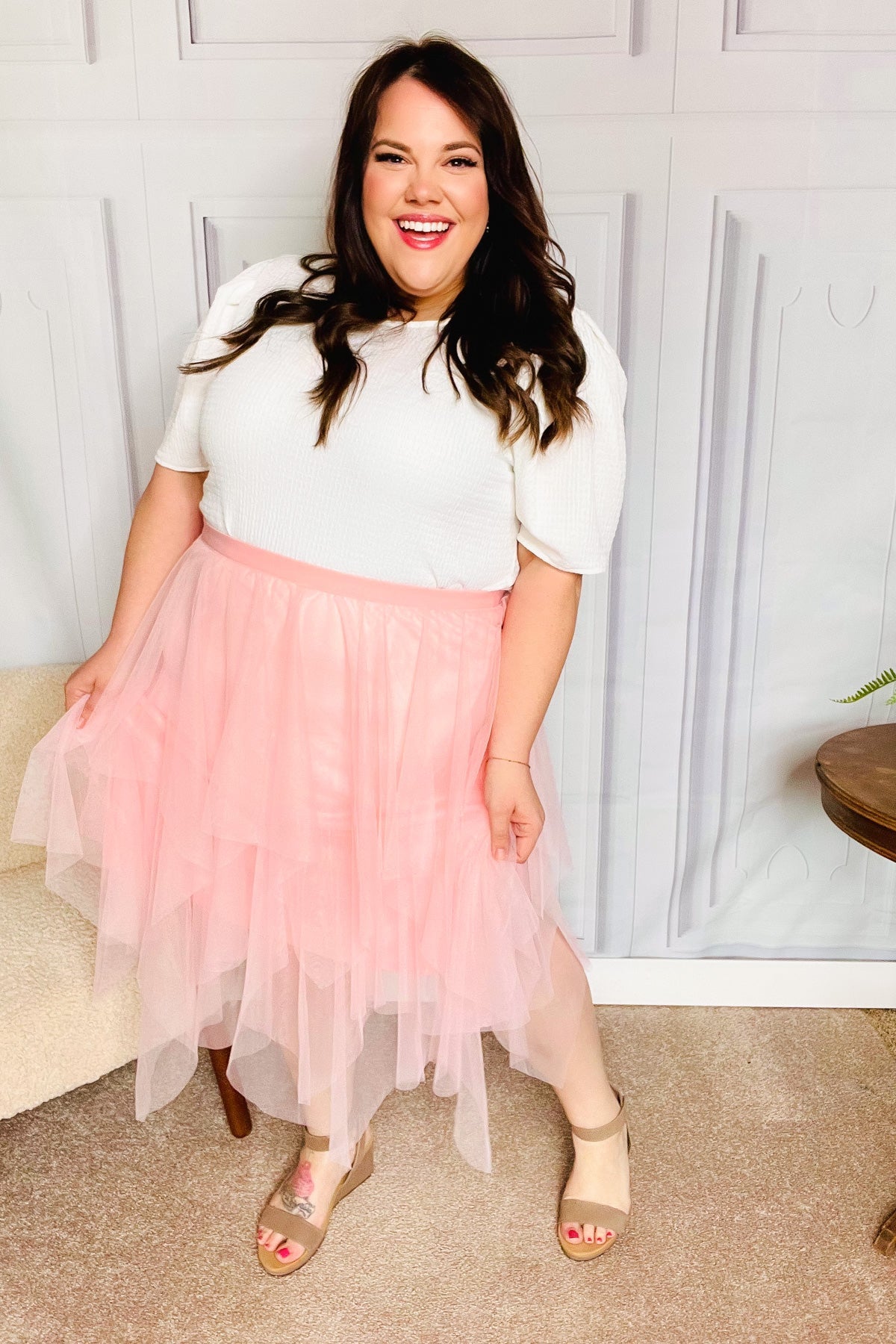 PINK LEMONADE DREAM MIDI SKIRT