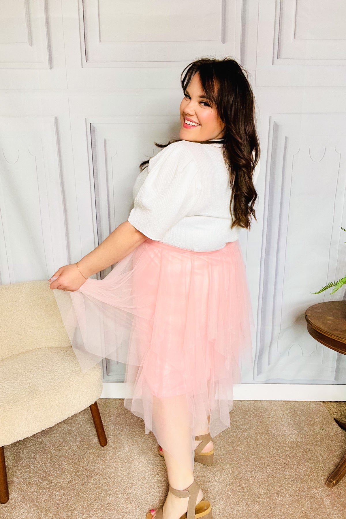 PINK LEMONADE DREAM MIDI SKIRT