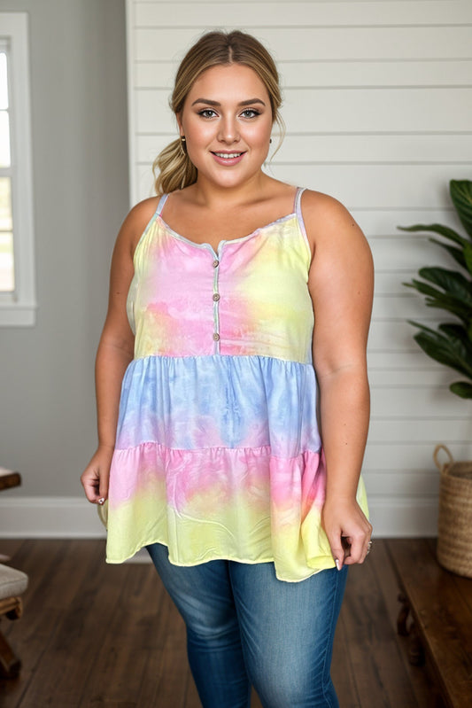 TROPICAL RUFFLE EDGE TANK