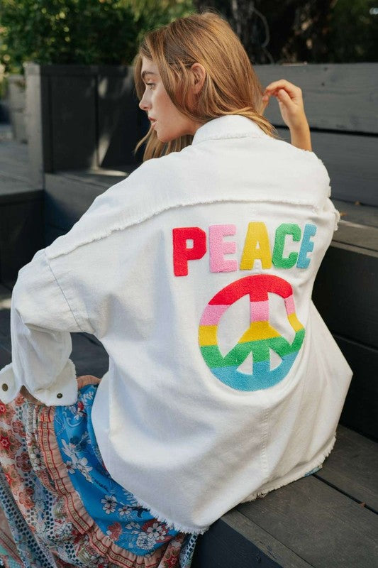 GIVE PEACE A CHANCE BUTTON UP SHIRT