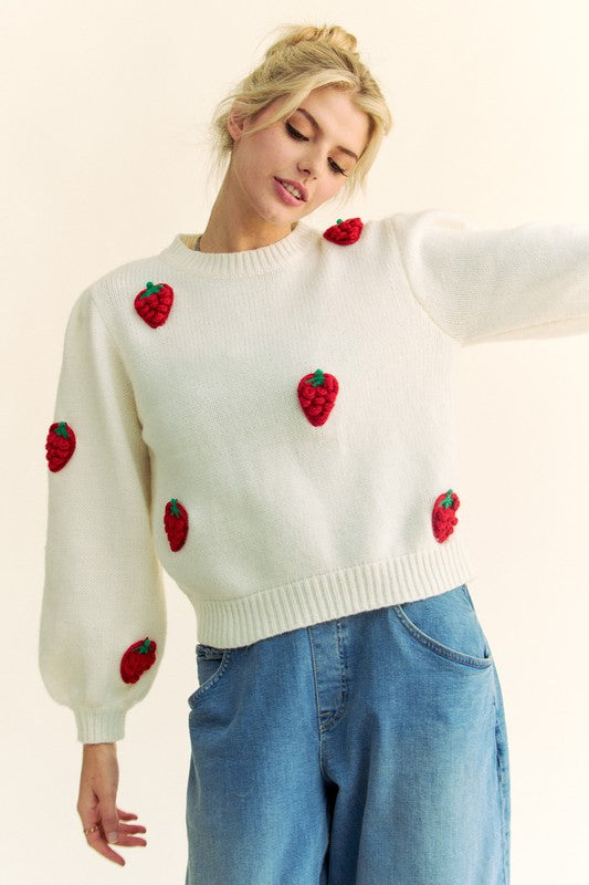 BERRY GOOD CROCHET SWEATER