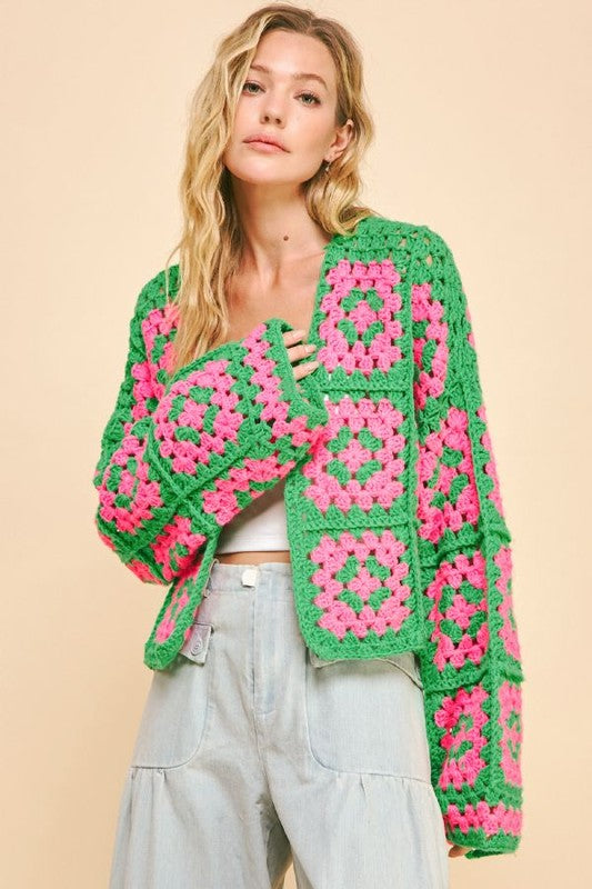 MERRY BLOOM CROCHET CARDI