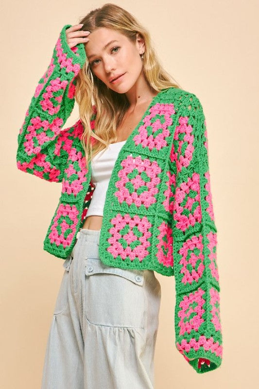 MERRY BLOOM CROCHET CARDI