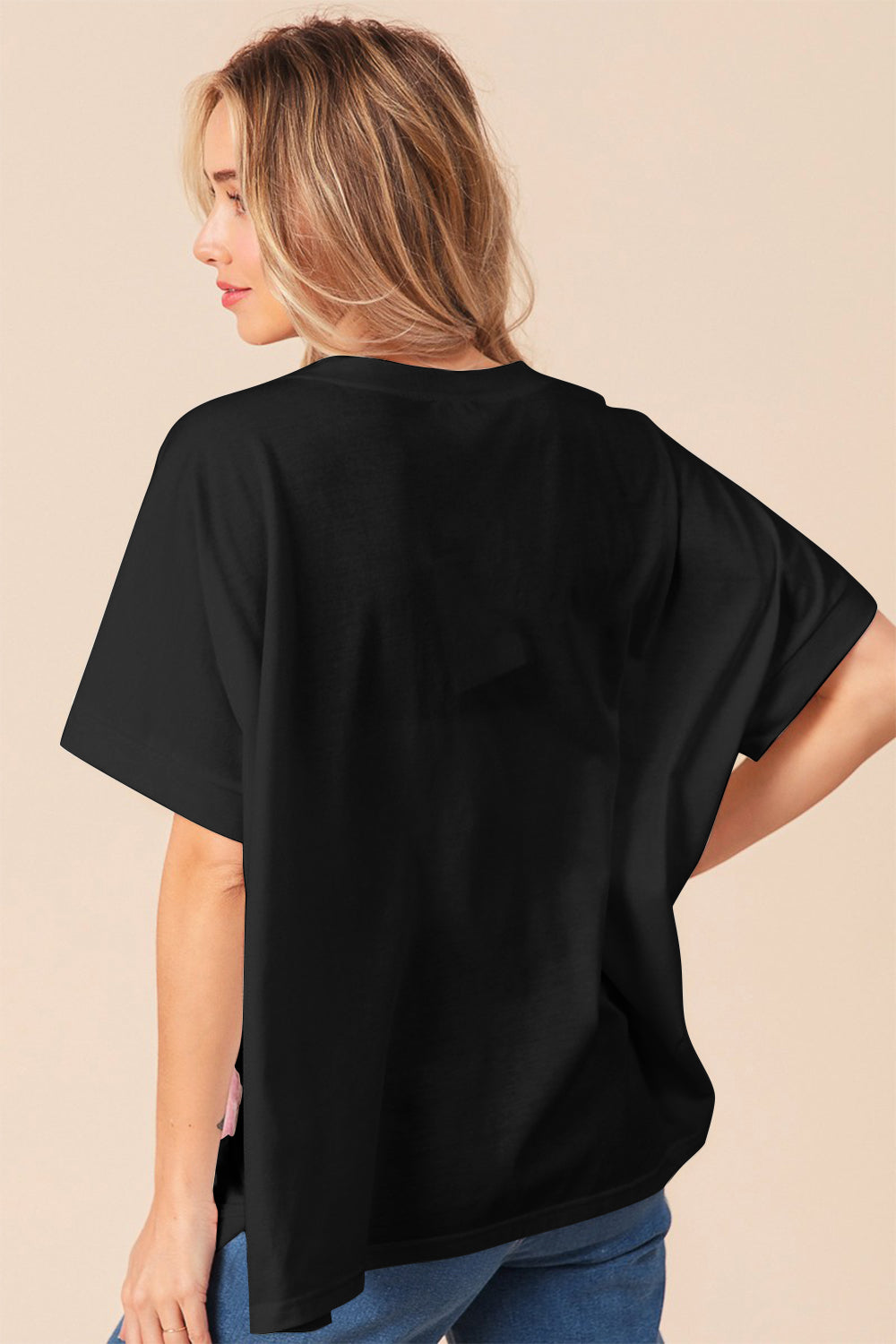 GLITTERING BOW SEQUIN TEE