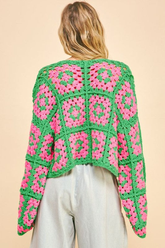 MERRY BLOOM CROCHET CARDI