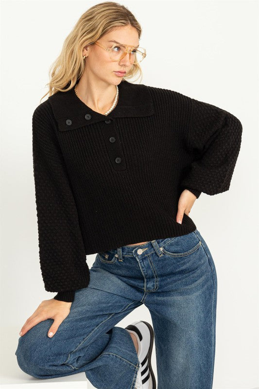 SNAP TO STYLE SWEATER