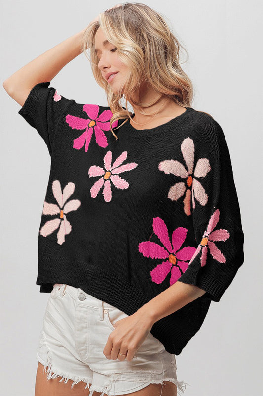 FLOWER POWER CROPPED PULLOVER