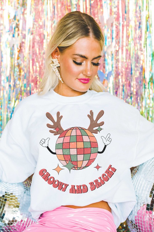 GROOVY AND BRIGHT RUDOLPH GRAPHIC SWEATSHIRT