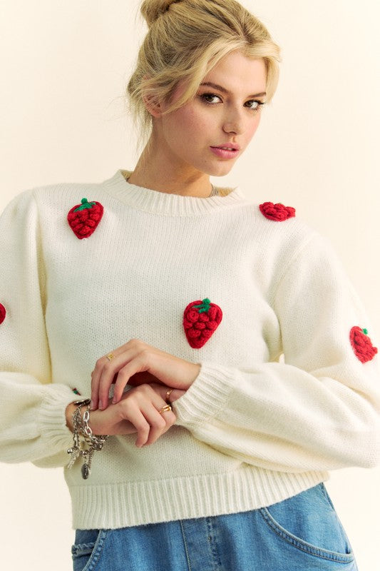 BERRY GOOD CROCHET SWEATER