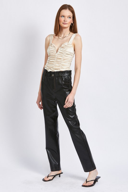 NOTHING BUT GLAM DAYS SLEEVELESS RUCHED BODYSUIT