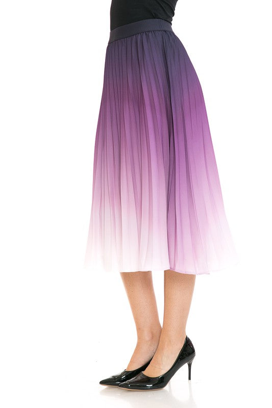 COLORS OF THE GARDEN PLEATED A-LINE SWING SKIRT