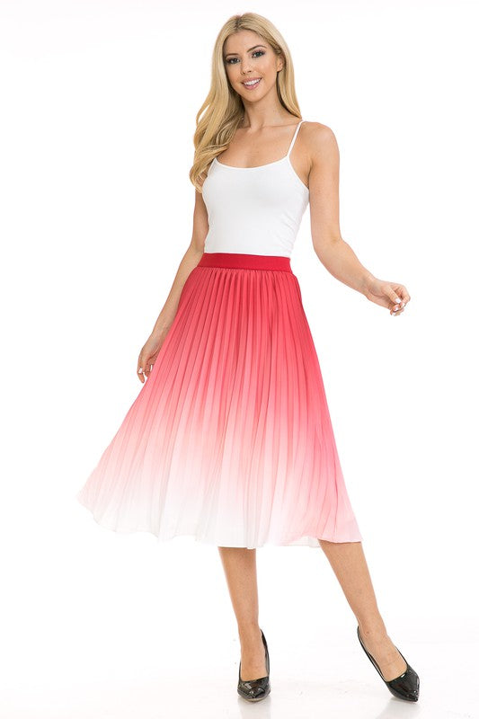 COLORS OF THE GARDEN PLEATED A-LINE SWING SKIRT