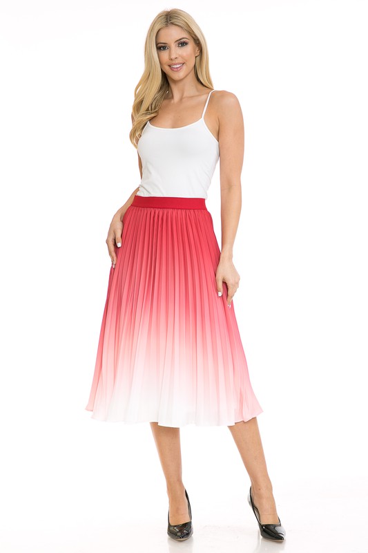 COLORS OF THE GARDEN PLEATED A-LINE SWING SKIRT