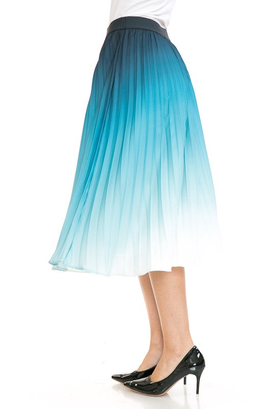 COLORS OF THE GARDEN PLEATED A-LINE SWING SKIRT
