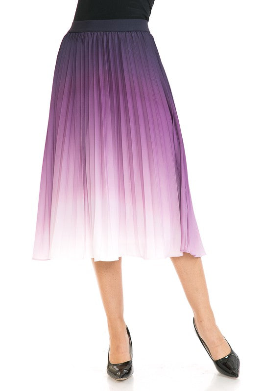 COLORS OF THE GARDEN PLEATED A-LINE SWING SKIRT
