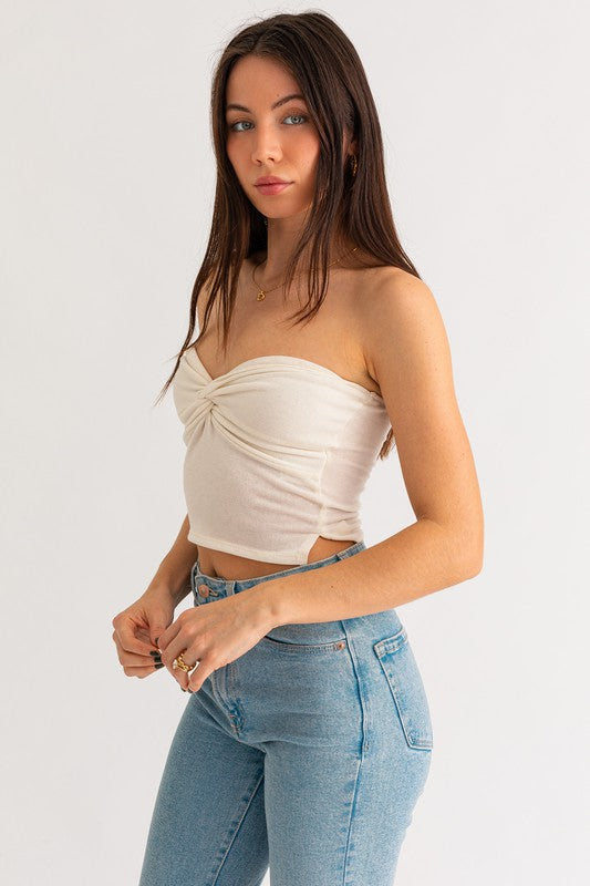 BE A PEACH TWIST TUB CROP TOP