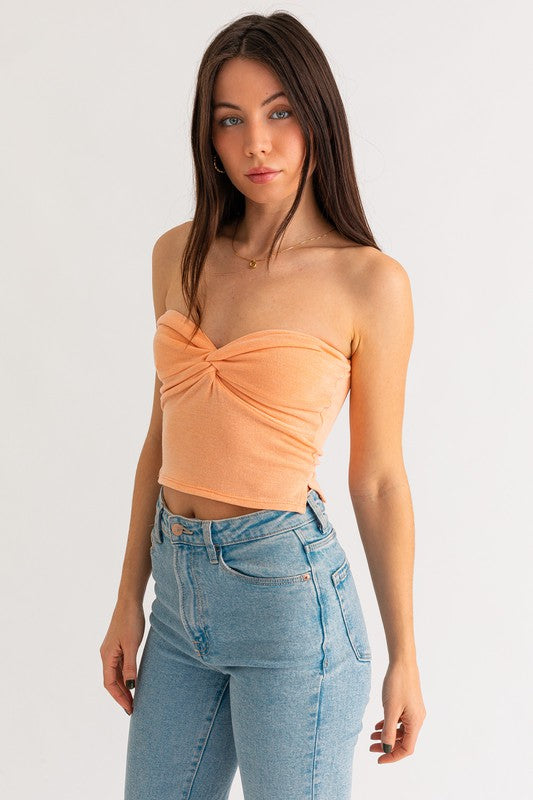 BE A PEACH TWIST TUB CROP TOP